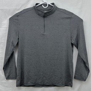 G.H. Bass & Co 1/4 Zip Long Sleeve Workout Pullover Unisex XL Gray